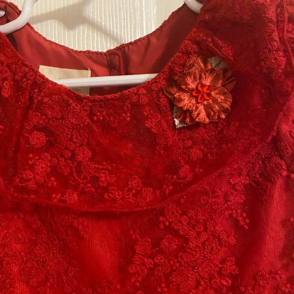 Laura Ashley Red Lace Dress - Picture 4 of 8